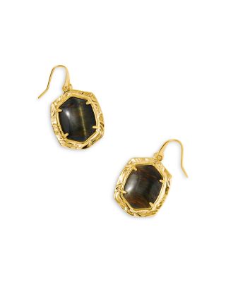Daphne Tiger Stripe Openwork Stone Drop Earrings 