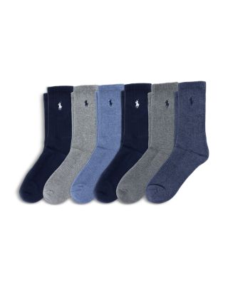 Boys' Performance Cushioned Crew Socks, Pack of 6 - Little Kid, Big Kid