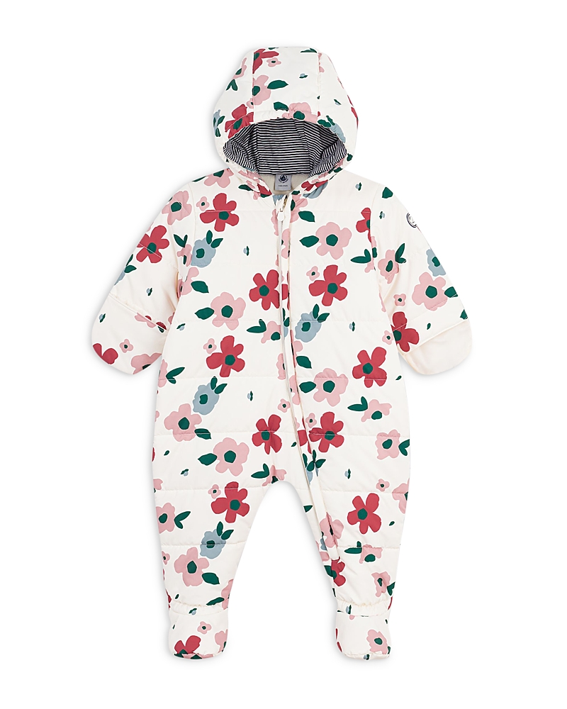 Petit Bateau Girls' Printed Hooded Snowsuit - Baby