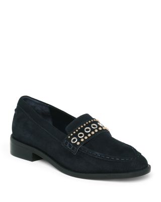 Cinq a Sept Women's Gretta Suede Mixed Hardware Loafers