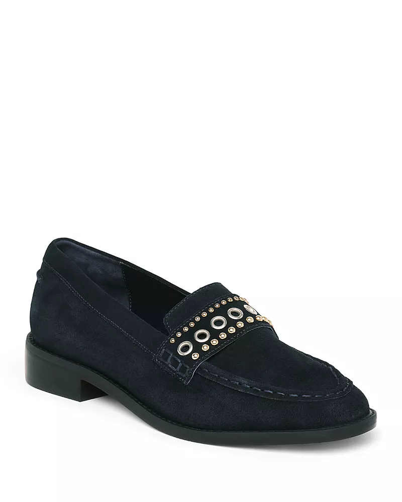 Cinq a Sept Women's Gretta Suede Mixed Hardware Loafers