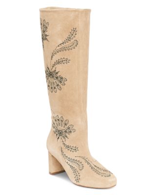 Women's Dani Embroidered Suede Knee High Boots