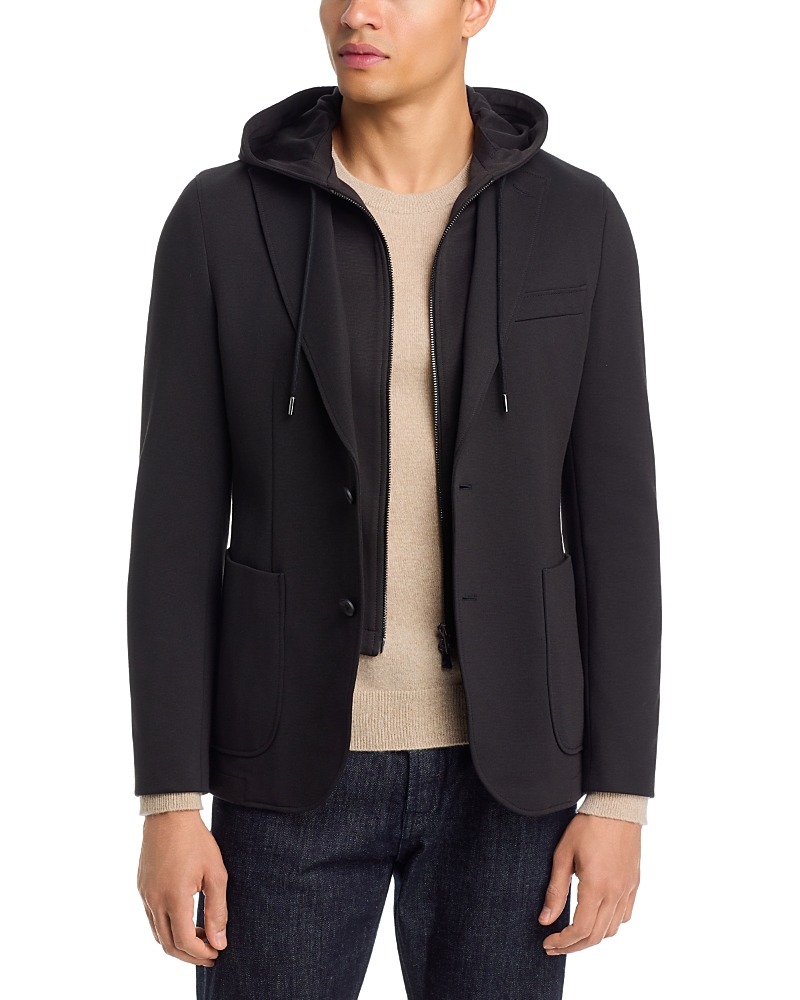 Boss Hanry Slim Fit Sport Coat & Removable Drawstring Bib Hoodie