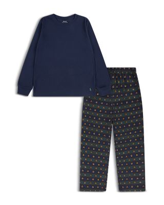 Boys' Long Sleeved Tee & Printed Pants Sleep Set - Big Kid