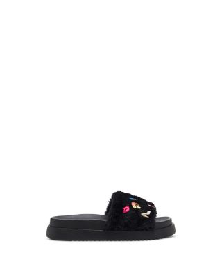 Girls' Dumbo Faux Fur Embellished Slides – Little Kid & Big Kid