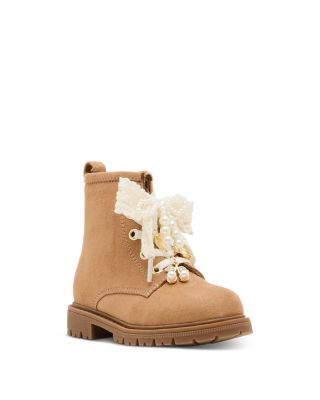 Girls' Luxelle Embellished Lace Up Boots – Toddler, Little Kid