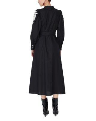 Button Down Appliqu&eacute; Midi Dress - thumbnail 4