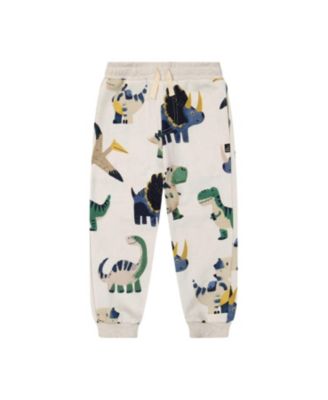 Boys' Dinosaur Fleece Drawstring Waist Ribbed Cuff Sweatpants - Little Kid