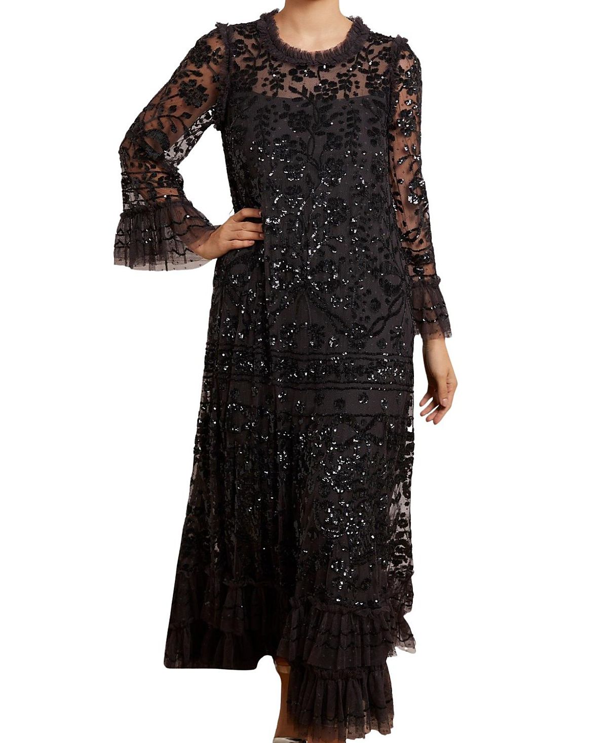 Needle & Thread Celia Long Sleeve Ankle Gown