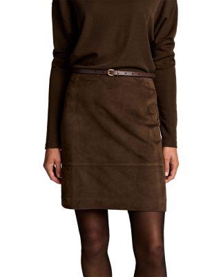 High Waist Suede Skirt