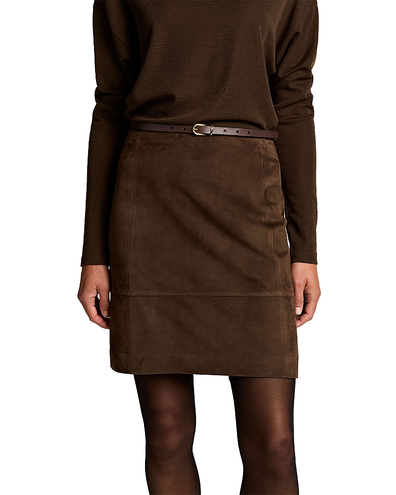 Vince High Waist Suede Skirt