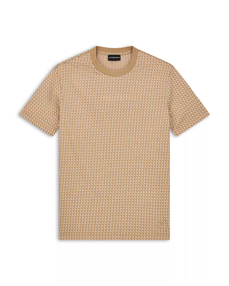 Emporio Armani Geometric Micro Motif Crewneck T-Shirt