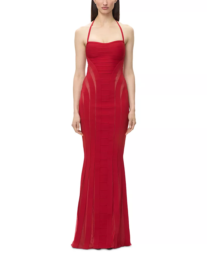 Herve Leger The Katie Sheer Inset Bandage Gown