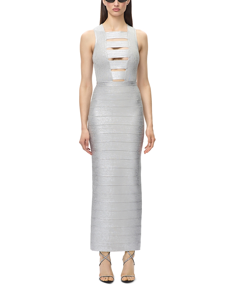 Herve Leger The Metallic Bailey Cutout Gown
