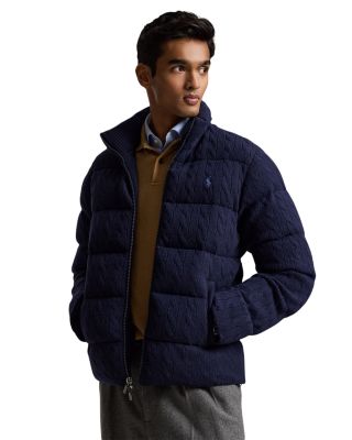Cable Knit Wool Cashmere Sweater Jacket