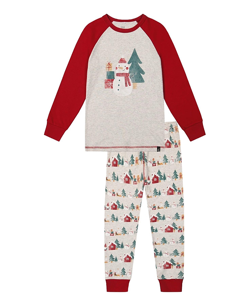 Deux par Deux Unisex Christmas Organic Cotton Top Pants Two Piece Pajama Set - Little Kid