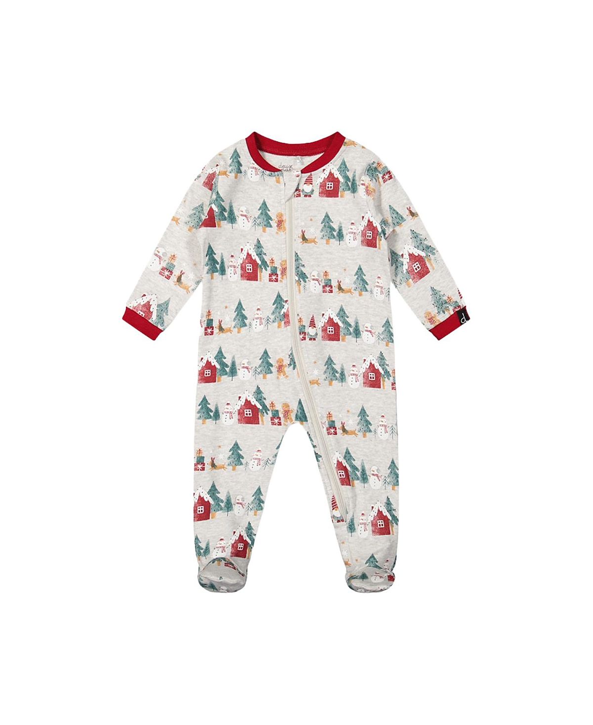 Deux par Deux Unisex Organic Cotton Front Zipper Footed One Piece Pajama - Baby