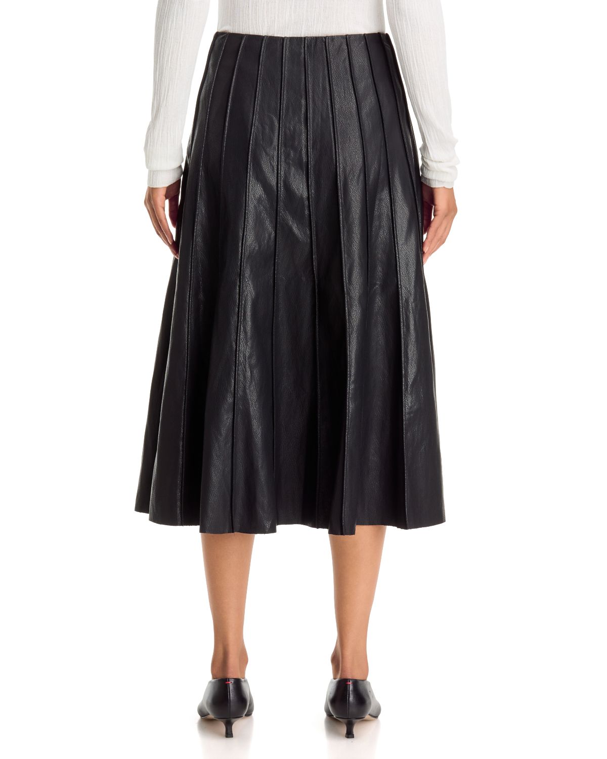 Faux Leather Seamed Midi Skirt thumbnail 3
