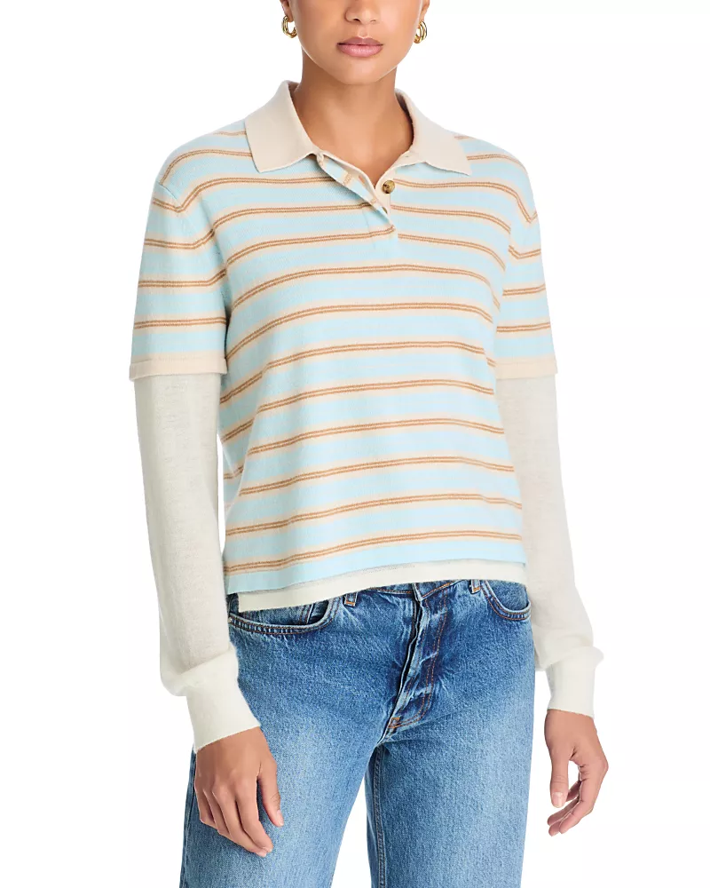 Guest in Residence Layered Stripe Rugby Sweater