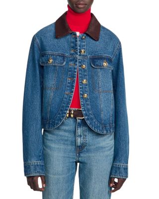 Benjamin Leather Collar Denim Jacket