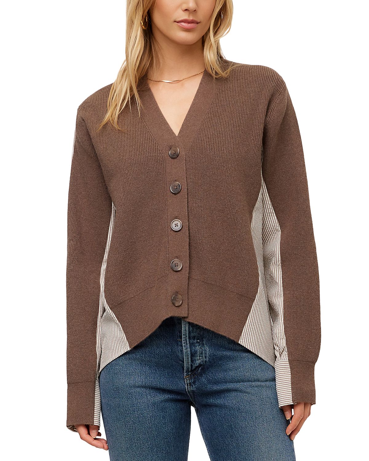 Fifteen Twenty Celine Mixed Media Cardigan