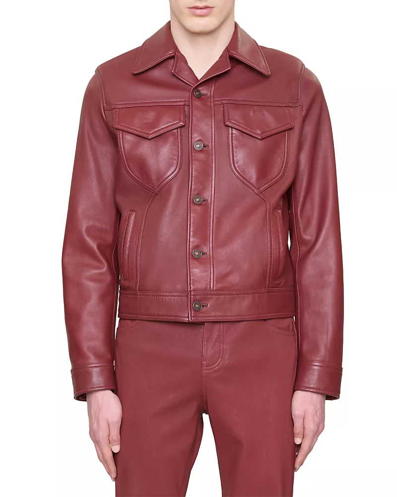 amiri Vintage Cut Leather Jacket