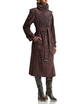 Suede Belted Trench Coat
