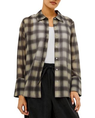Bishop Button Front Woven Shirt