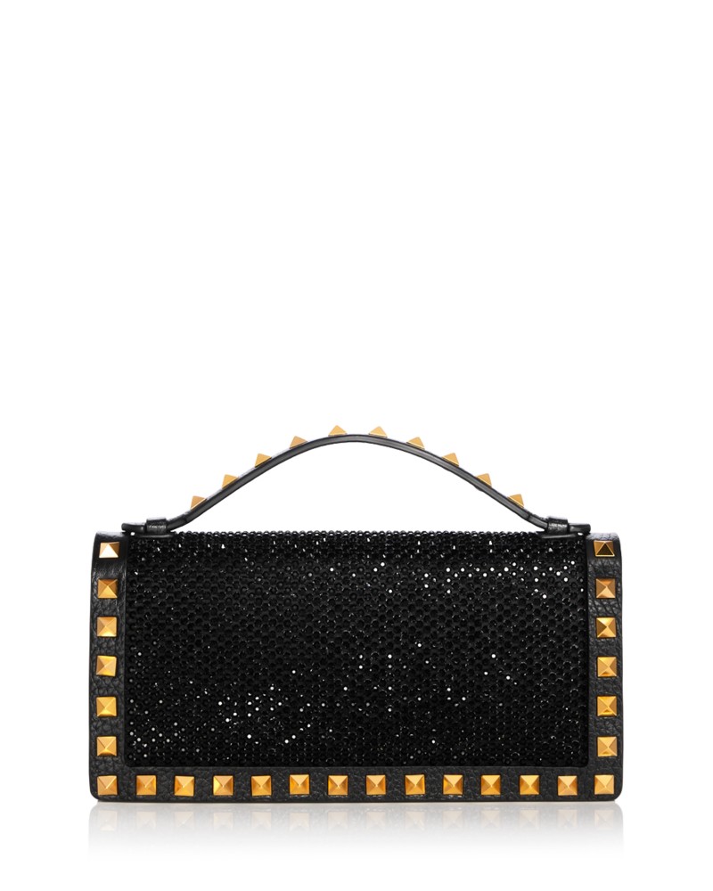 Valentino Garavani Rockstud Crystal & Leather Wallet on Chain - Exclusive by Bloomingdale's