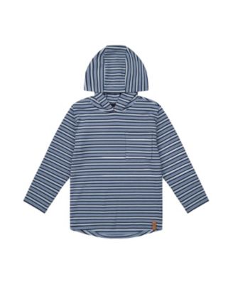 Boys' Striped Brushed Jersey Hooded Long Sleeve T-Shirt - Little Kid, Big Kid