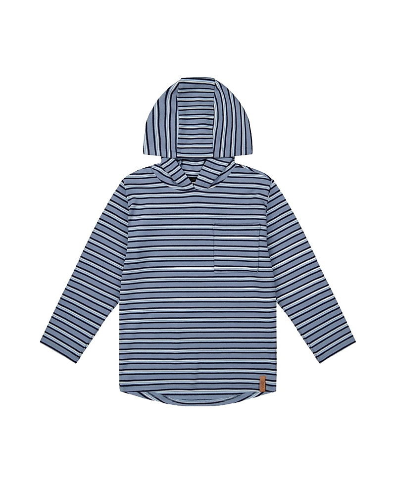 Deux par Deux Boys' Striped Brushed Jersey Hooded Long Sleeve T-Shirt - Little Kid, Big Kid