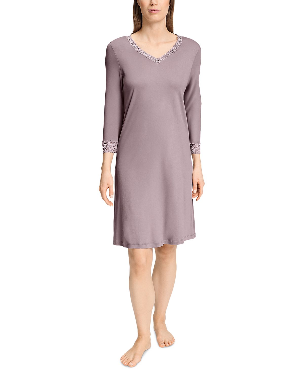 Hanro Moments Cotton Lace trim Nightgown