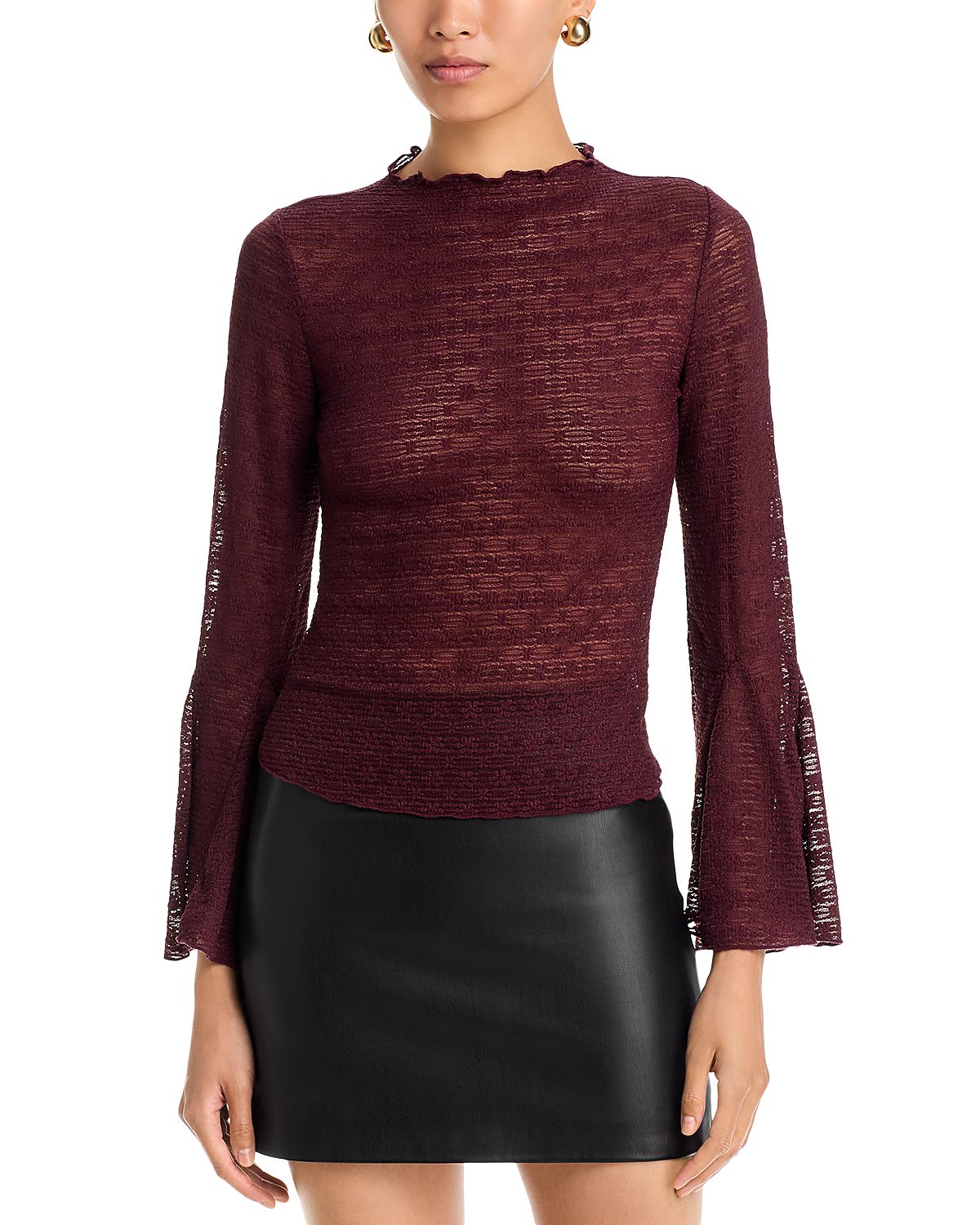 Aqua Puckered Lace Top - Exclusive