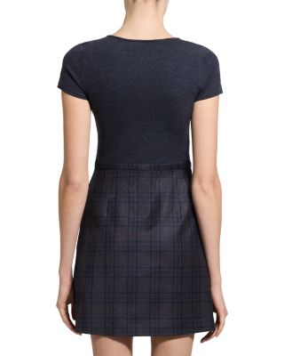 Short Sleeve A Line Wool Dress - thumbnail 8
