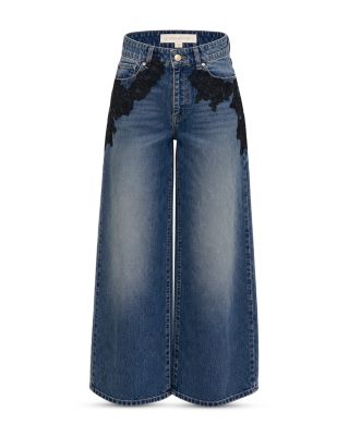 Girls' Romelle Tween Lace Overlay Wide Leg Jeans - Big Kid