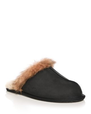 Women's Scuffette Nubuck & Shearling Slippers