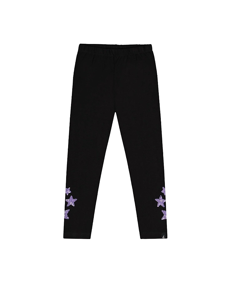 Deux par Deux Girls' Organic Cotton Shimmer Star Jersey Leggings - Little Kid