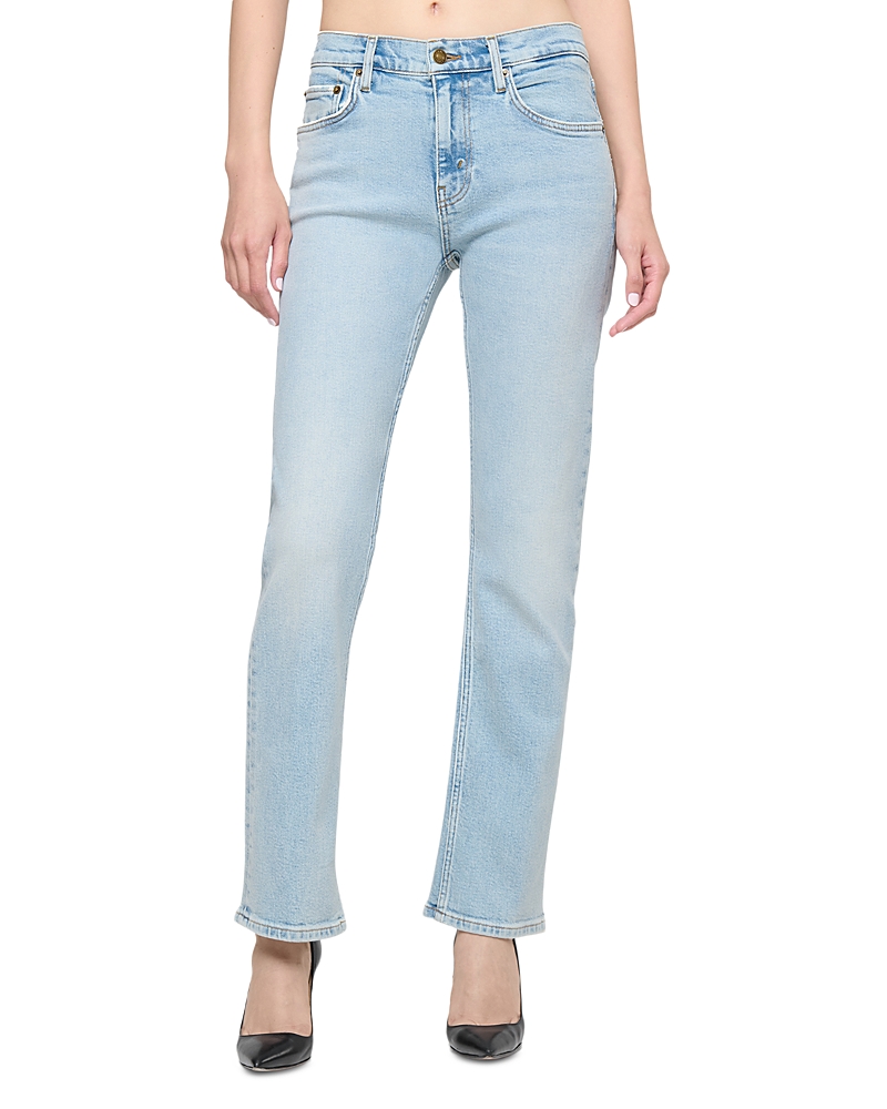 Re/Done Blondie Mid Rise Straight Jeans in Love Letter Blue