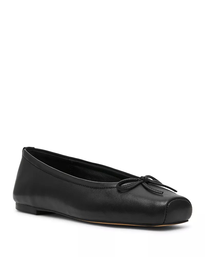 Steve Madden Women's Eleve Leather Bow Ballet Flats