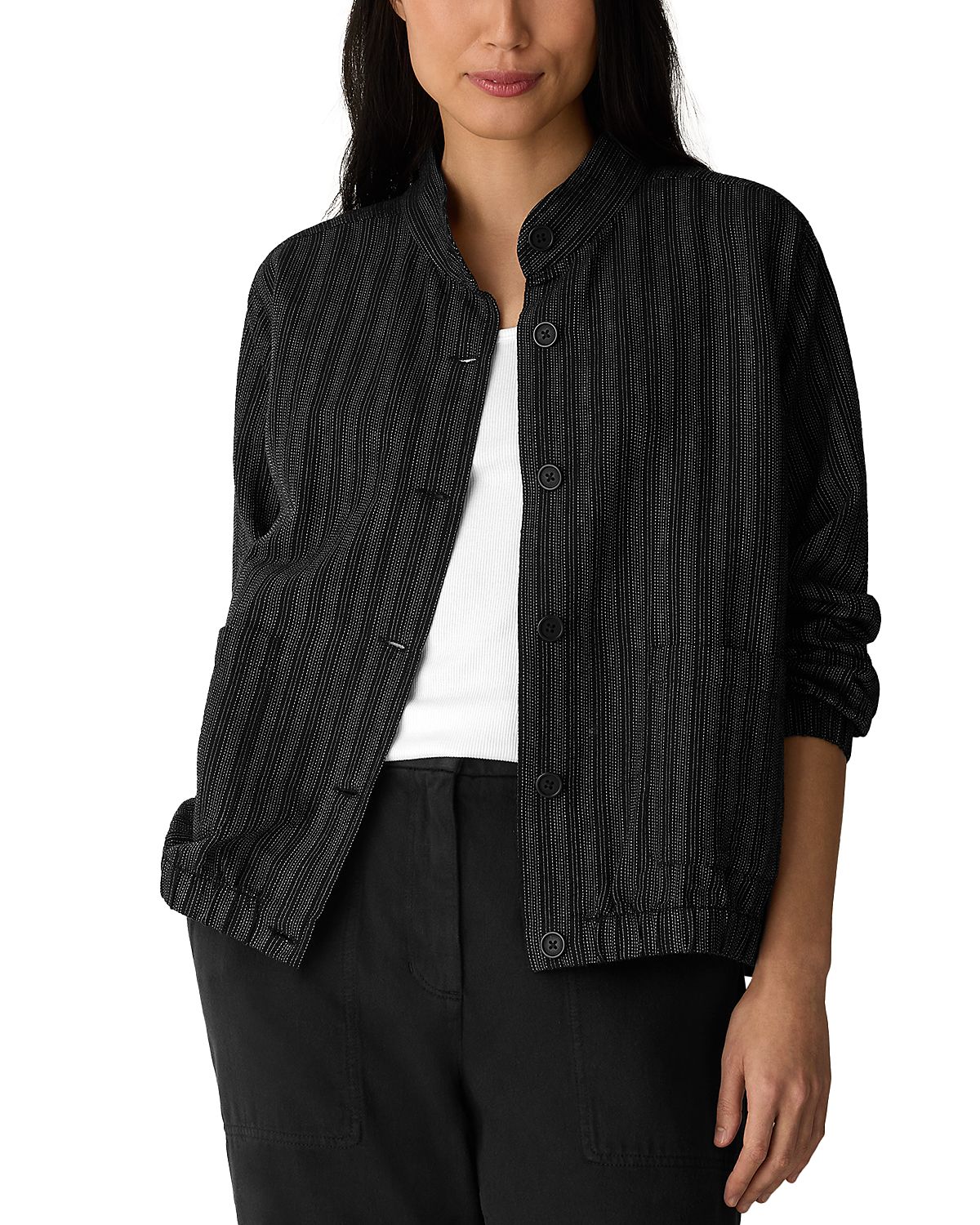 Eileen Fisher Stand Collar Jacket