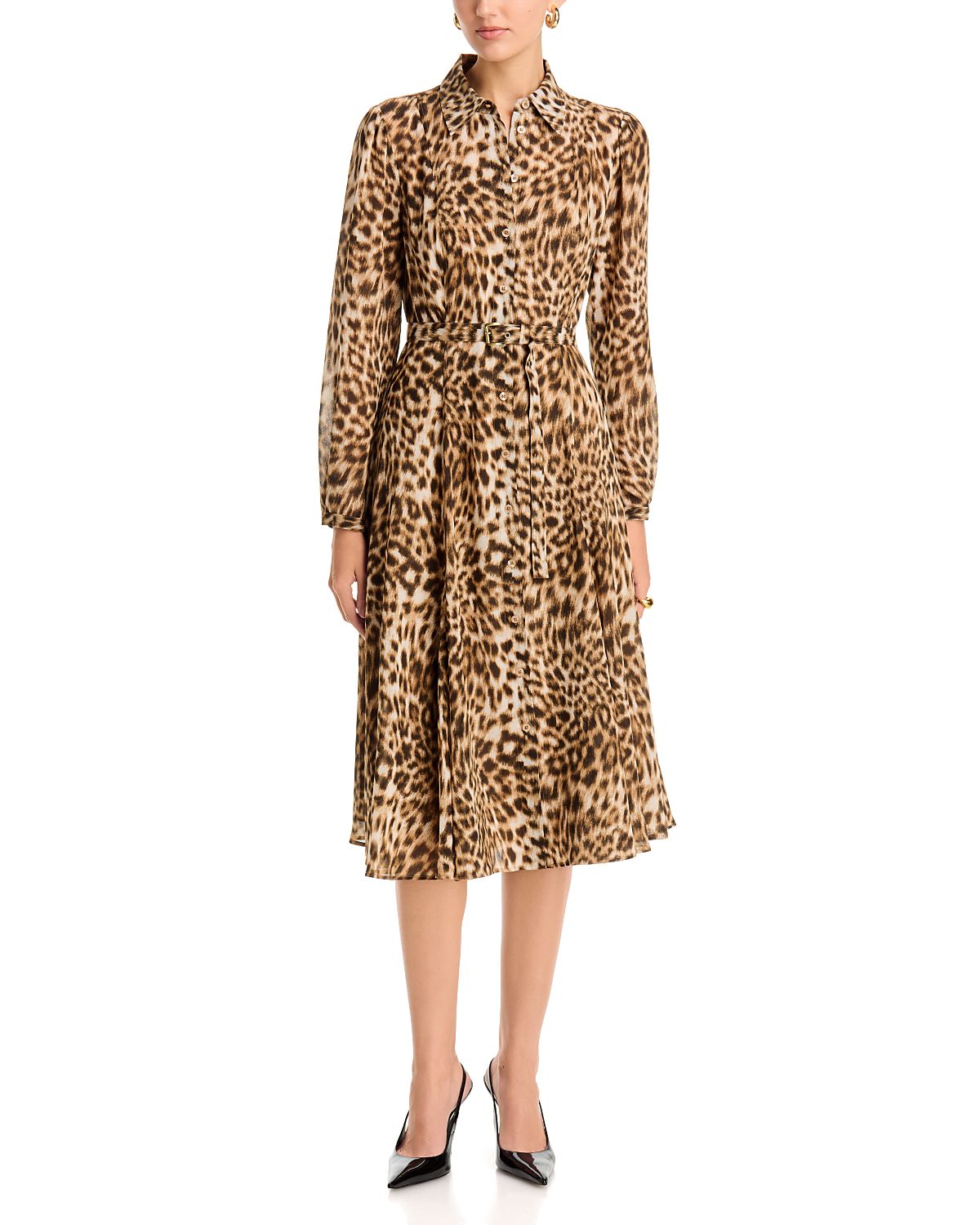 Michael Kors Belted Midi Shirt Dress