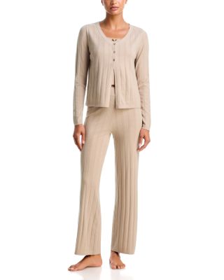Pointelle Cardigan, Tank Top and Pants Sleep Set - Exclusive 