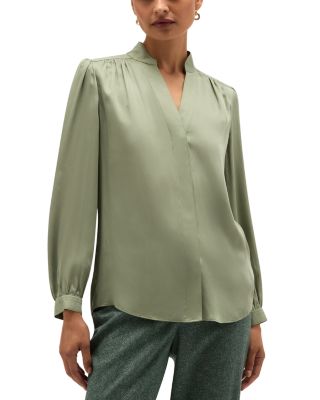 Gwen Satin Button Front Blouse