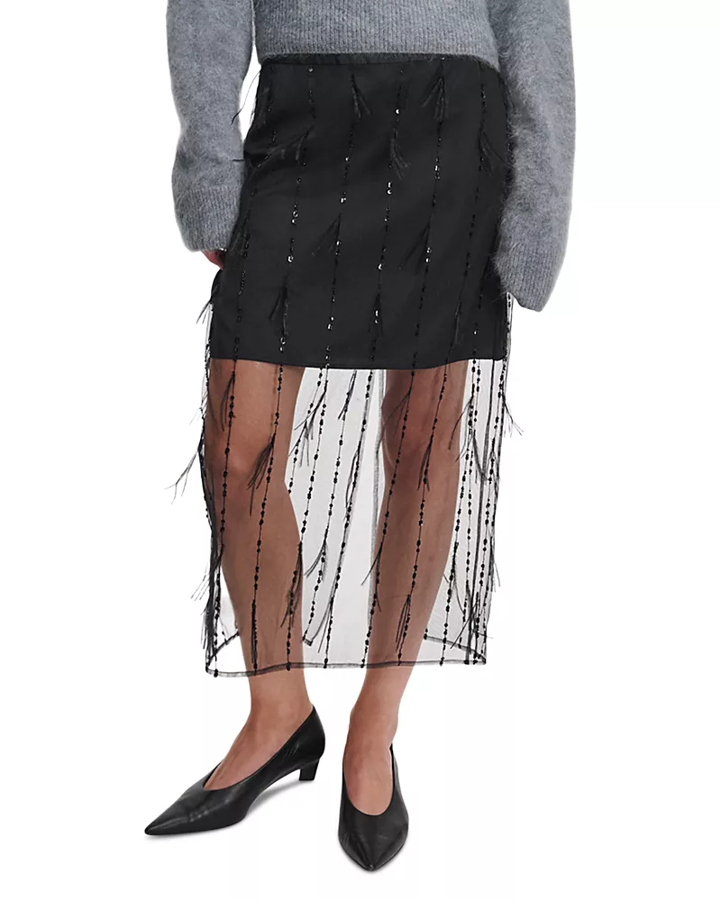 rag & bone Geena Embellished Column Skirt