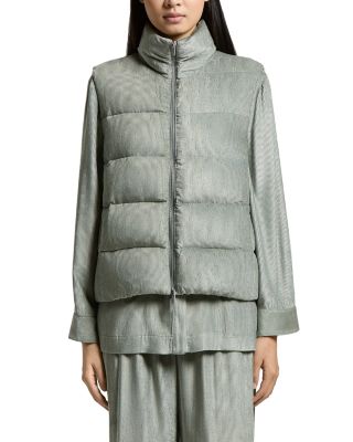 Corduroy Zip Front Down Waistcoat