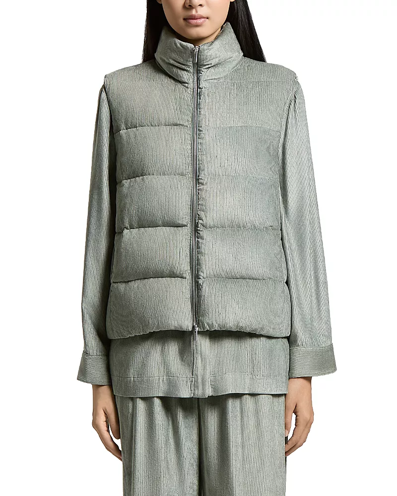Peserico Corduroy Zip Front Down Waistcoat