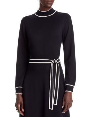 Contrast Trim Belted Dress - thumbnail 8
