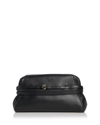 Tie Me Leather Clutch