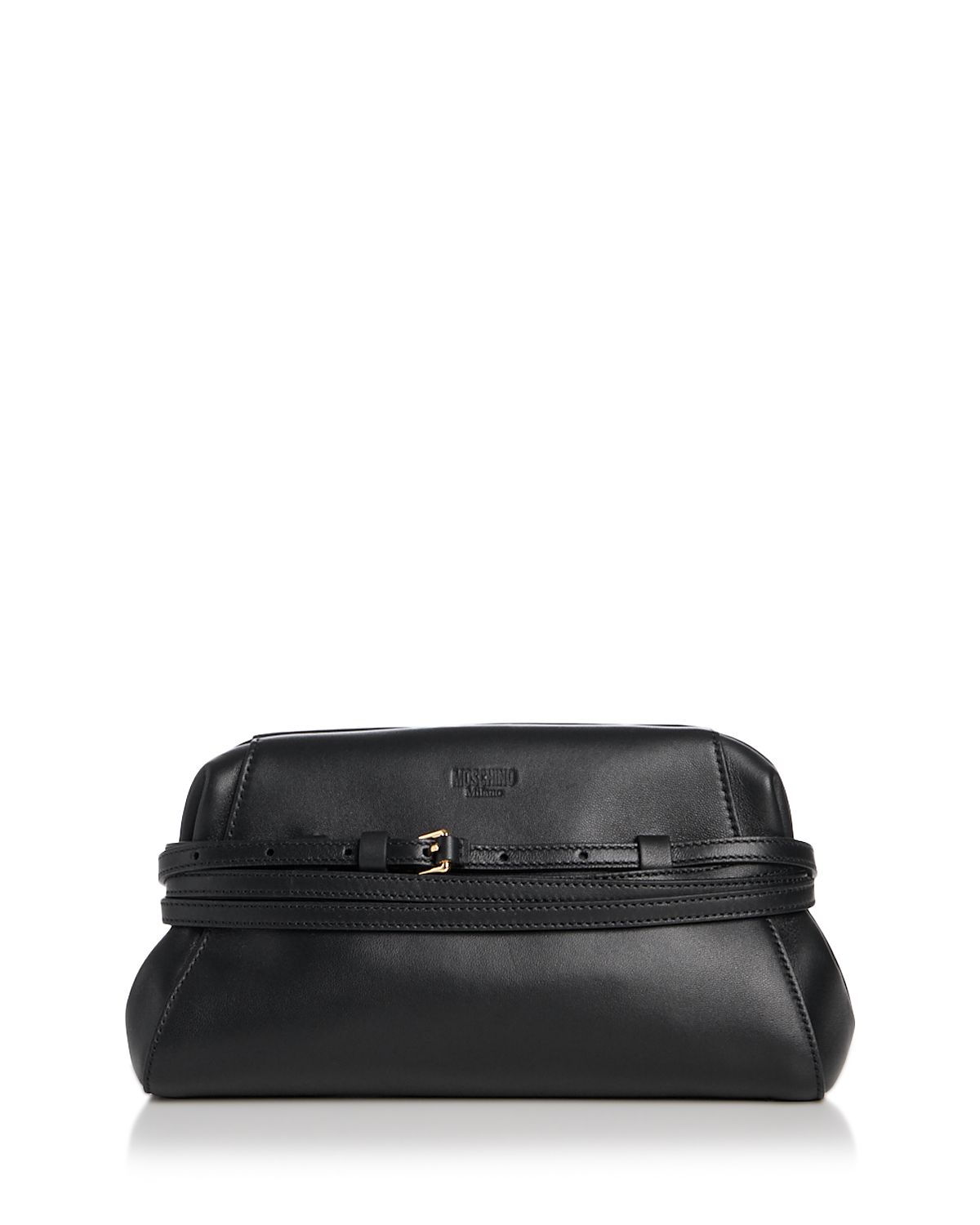 Moschino Tie Me Leather Clutch
