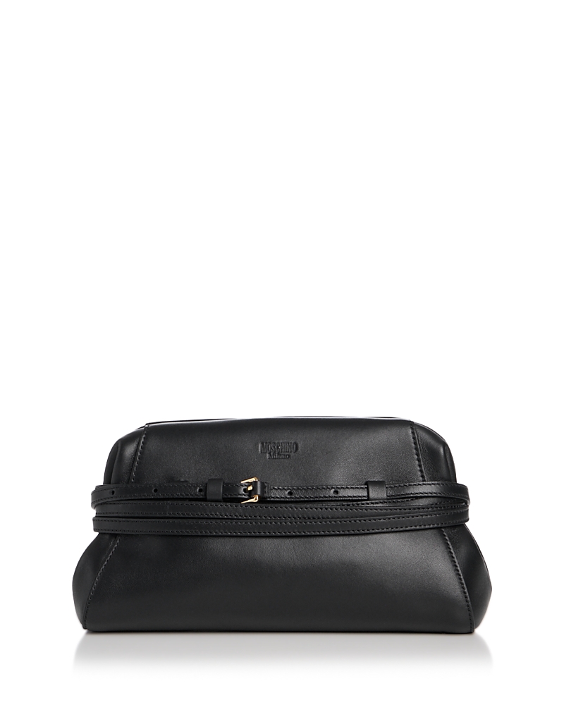 Moschino Tie Me Leather Clutch · OS